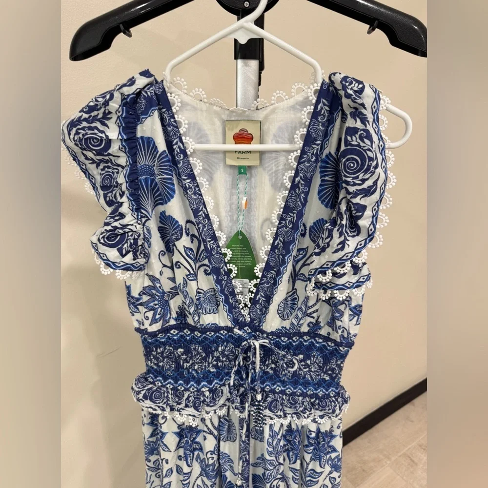 Off White Shell Garden Maxi Dress ! By Farm Rio - Picture 10 of 11